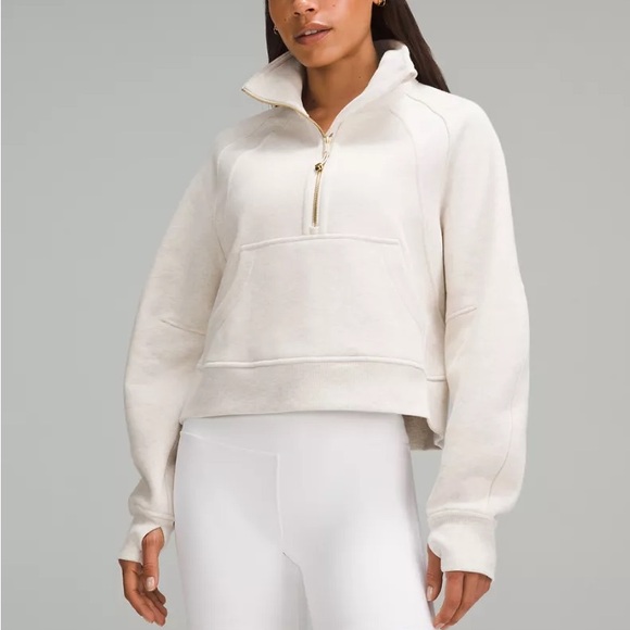 ❤️ Lululemon Scuba Oversized Funnel Neck in Heathered Bone / Gold NWT - Picture 3 of 12